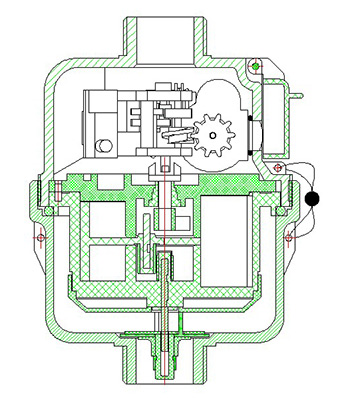 容積式水表(尼龍塑殼)原理圖